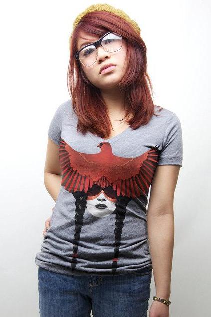 Day of the Dead Tee, Native American, Cardinal Warrior, Heathered Grey Tee Available - XL