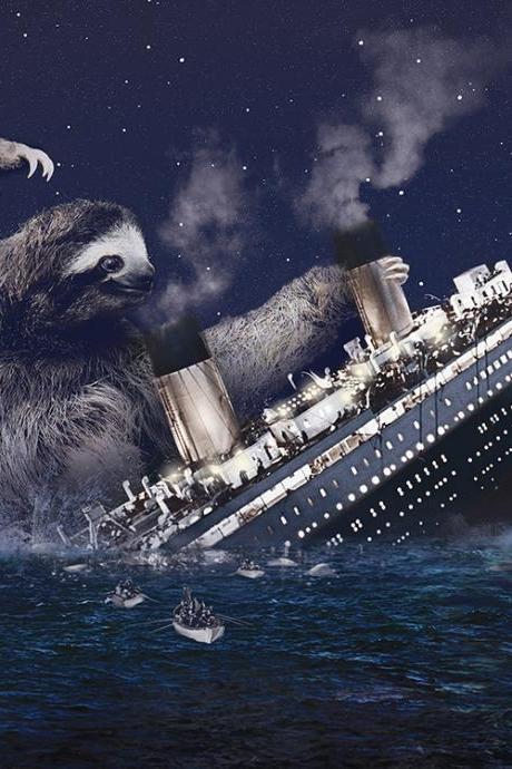 Sloth Tshirt, Slothzilla, Titanic, Sloth Tee, Printed In Usa, Available S M L Xl 2xl