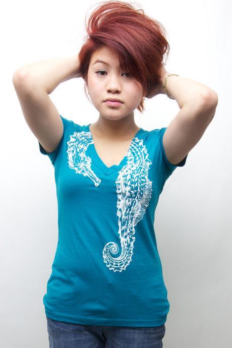 Animal T-shirt, Seahorse Tee, Nautical Shirt Available S M L Xl 2xl By Sharpshirter On Etsy