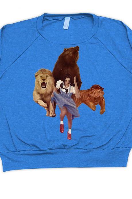 American Apparel, Sweater, Lion Tiger Bear OH Fxxx, Blue Pullover Available S-L