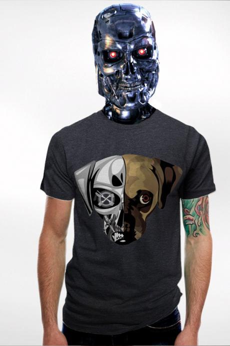 Puginator Mens Dog T-shirt Charcoal S M L Xl 2xl