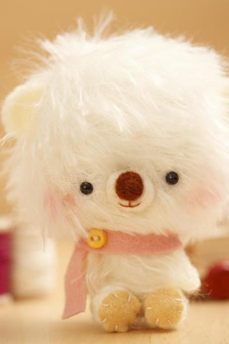 Amigurumi Bear In Pink Plush Toy - Made To Order - Happy Pinu