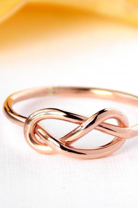 Rose Gold-filled Infinity Knot Ring-- 14k Gold-filled Ring, Gold Filled Ring, Love Ring, Love Knot, Promise Ring, Infinity Friendship Ring