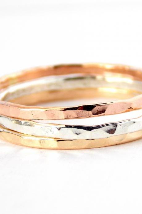 3 Reflection Stacking Ring: 14K Gold-filled ring, dainty ring, simple ring, gold ring, silver ring, skinny ring