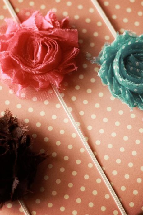 Shabby Chic Flower Headband Set Of Three