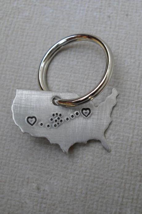 Going To College Keychain Hipster Long Distance Relationship Keychain Long Distance Love