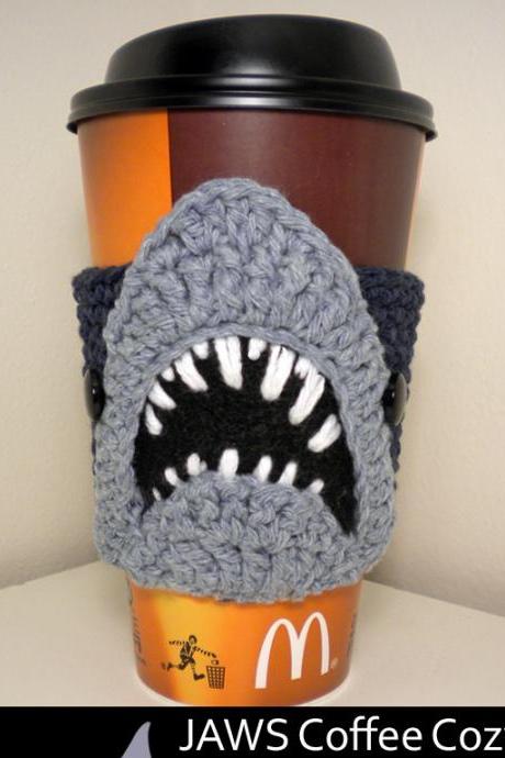JAWS Coffee Cozy Crochet Pattern