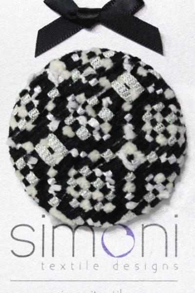 Black And White Hand-woven Brooch