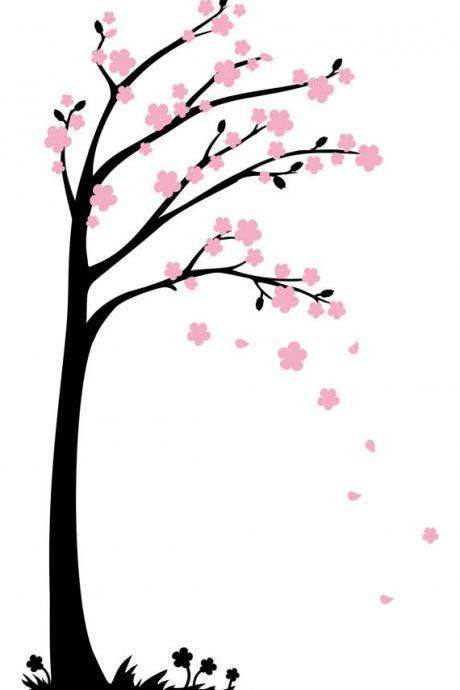 Blooms Tree Wall Decals Sticker Home Nursery Decor Four Styles Wall Art