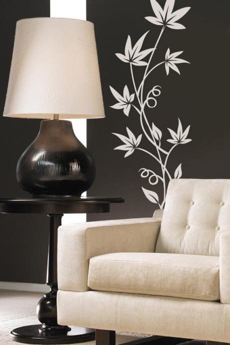 Art Flower Leaves Vinyl Wall Decal Sticker Floral Design Decor