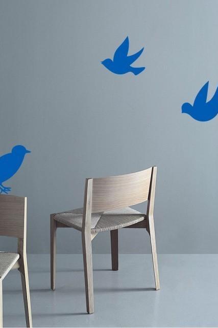 Buy 2 small decal get 1 Free -Three Blue LITTLE BIRD Home Art Decor Mural Wall Sticker Decal