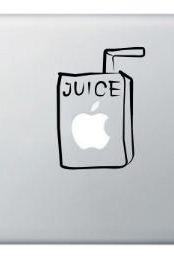 Buy 2 get 1 Free Apple Juice Box Vinyl Sticker, Decal for Macbook, Macbook Pro, IPad, Laptops - SALE