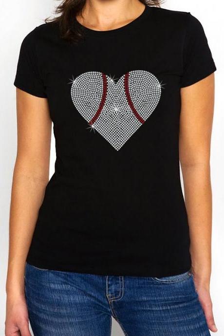 Baseball Heart Rhinestone Shirt