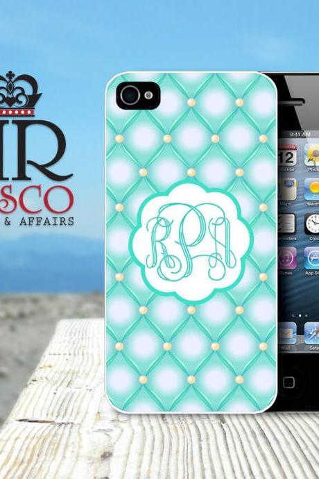 iPhone 4 Case, iPhone 4s Case, Personalized iPhone Case, Monogram iPhone Case, Tufted iPhone Case, Green iPhone Case (83)