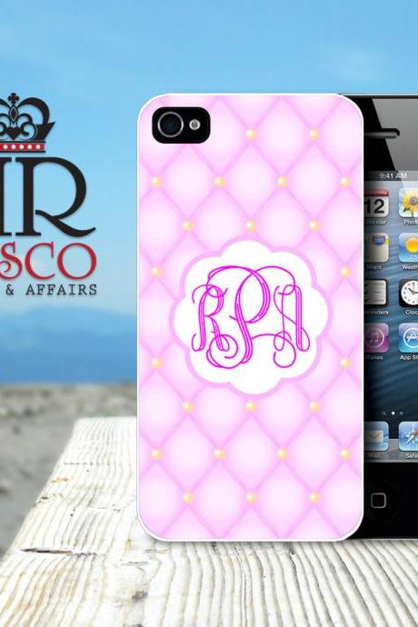 iPhone 4 Case, iPhone 4s Case, Personalized iPhone Case, Monogram iPhone Case, Tufted iPhone Case, Pink iPhone Case (82)