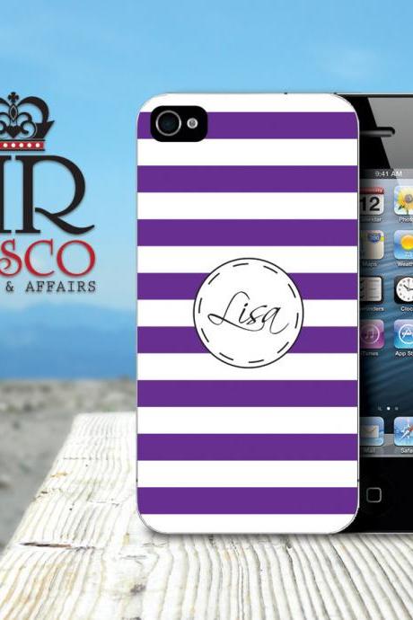Personalized iPhone Case, iPhone 4 Case, iPhone 4s Case, iPhone Case, iPhone Stripe Case