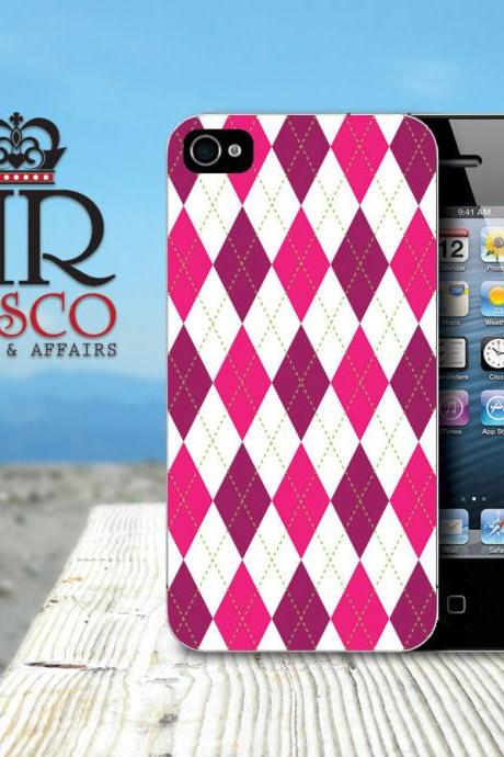 Personalized iPhone Case, iPhone Case, Custom iPhone Case, iPhone 4 Case, iPhone 4s Case, Argyle iPhone Case