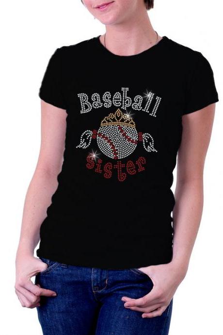 Baseball Sister Tiara Rhinestone Shirt