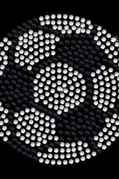 Soccer Rhinestone Iron On Transfer Motif DIY Crystal