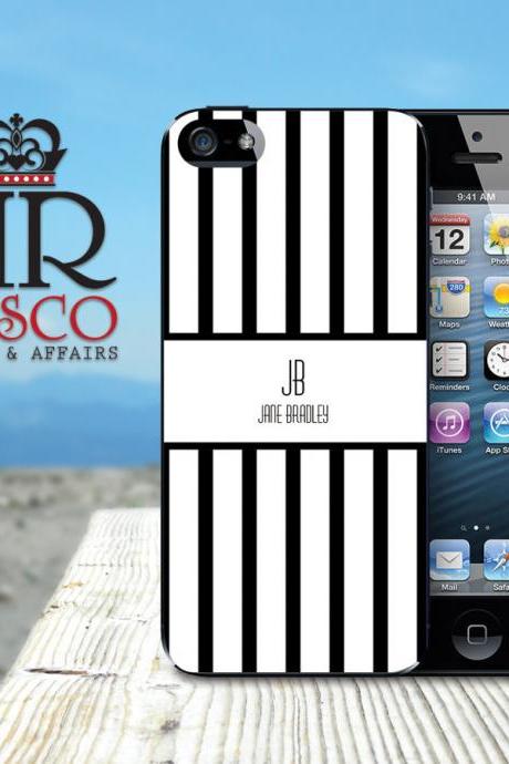Personalized iPhone Case, iPhone 5 Case, iPhone Case, Stripe iPhone Case, Black and White (32)