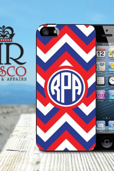 iPhone 5 Case, 4th of July iPhone, Red White and Blue, Personalized iPhone Case, Monogram (56)