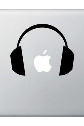 Ear DJ Headphones - Mac Laptop Notebook Decal Sticker Skin Cover - Music Animal