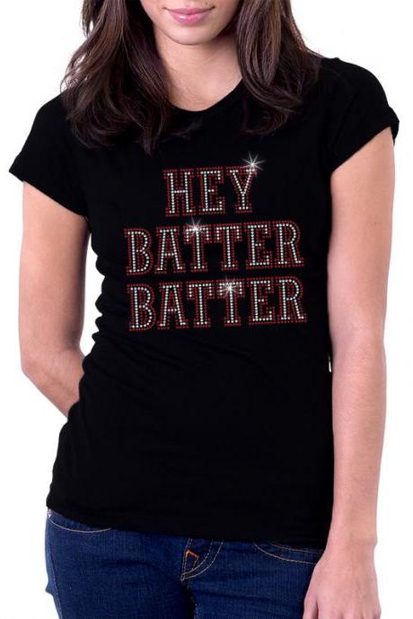 Hey Batter Batter Baseball Rhinestone Shirt