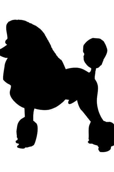 SALE - Poodle Dog Sticker Silhouette Wall Vinyl Decal , Car Window and Laptops, Mackbook Air - Pets