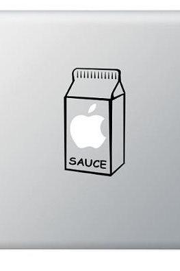 Buy 2 get 1 Free Apple Sauce, Juice Box Vinyl Sticker, Decal for Macbook, Macbook Pro, IPad, Laptops