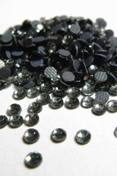 SS10 Black Diamond Hotfix Rhinestones Crystal 144 Pieces