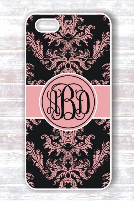 Monogrammed damask Iphone 5 case - Personalized Hard Cases for iphones
