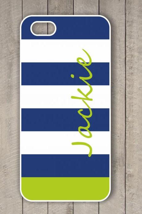 Monogrammed striped Iphone 4/4S case - Personalized Hard Cases for iphones