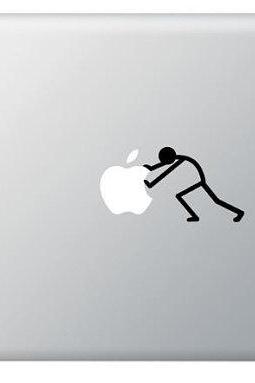 Push Stick Figure Vinyl Decal, Sticker for Macbook, Macbook Pro, IPad, Laptops, Cars and other
