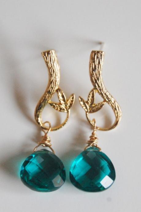 Paraiba Blue Quartz drop earrings