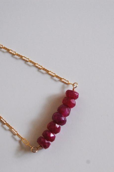 Genuine Ruby nacklace with Gold filled Chain