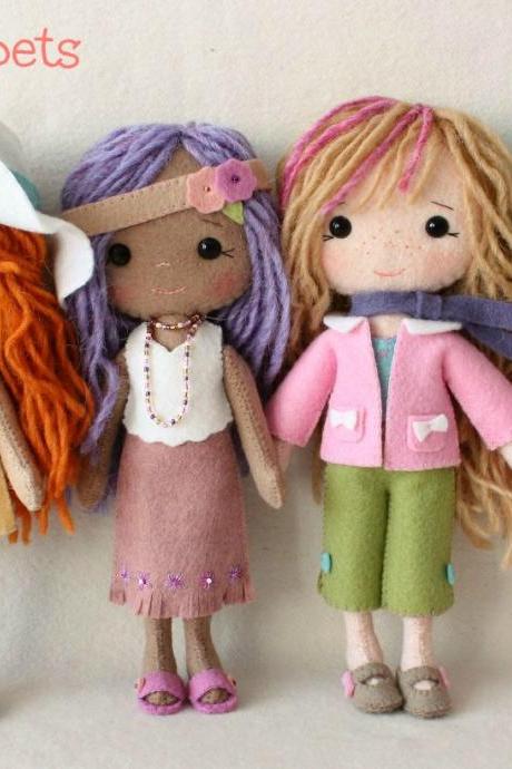 Complete set of pdf Patterns for Pocket Poppet Doll and Outfits