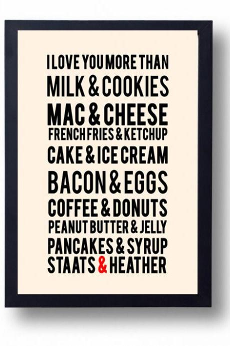 Kitchen Art, Kitchen decor, Anniversary gift for Husband, wife- I Love You More than Art