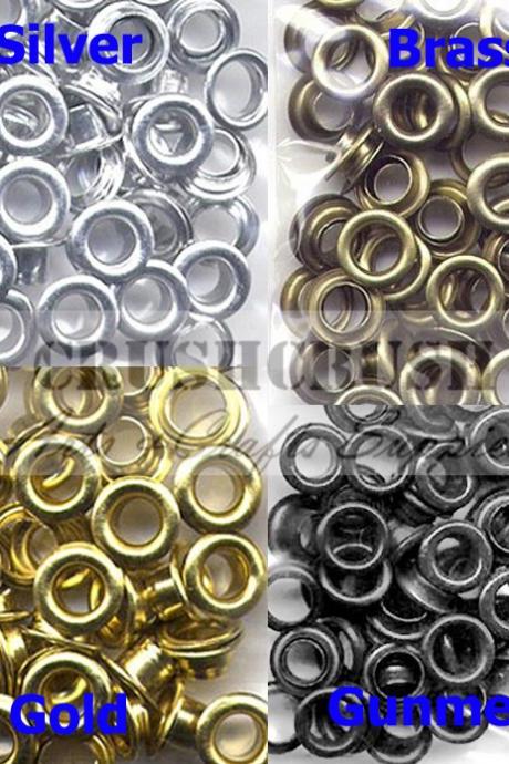 FREE SHIPPInG--50pcs 7/32" Hole Metal Eyelets Washer Grommet Scrapbooking Studs Brass--E081