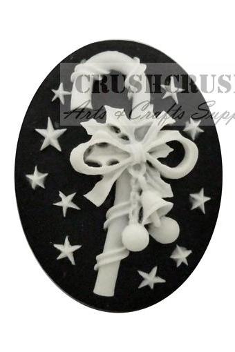 2pcs 30 x 40mm Candy Cane Stick Christmas Cameo Cabochon Flat Back F1119(A)