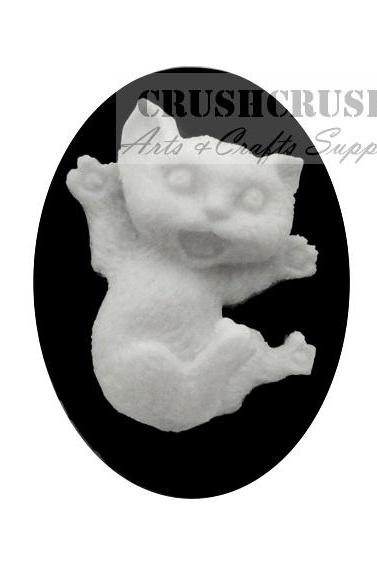 3pcs 30x40mm Gothic Feral Evil Cat Cameo Cabochon Flat Back F1121