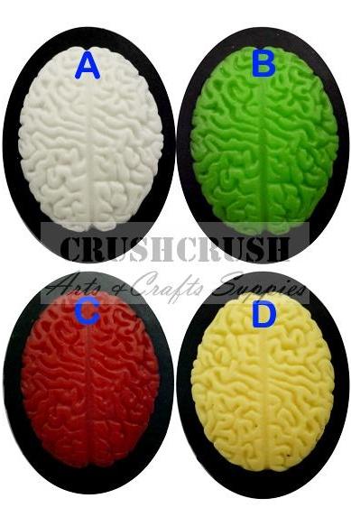 FREE SHIPPING--2pcs 30x40mm Head Brains Brain Cameos FLAT BACK Cabochons F1127(B)