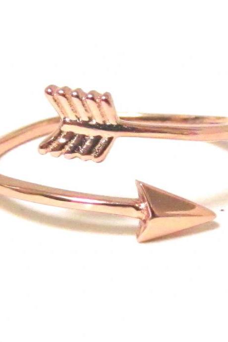 Arrow Ring - Rose Gold over Sterling Silver Arrow Ring in size 5