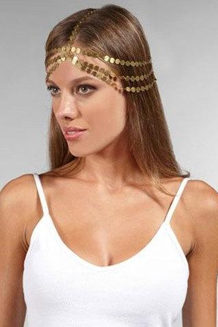 Rouelle VENUS Headpiece: 7 Strand Gold Coin, head piece, hair chain, hair piece, head chain