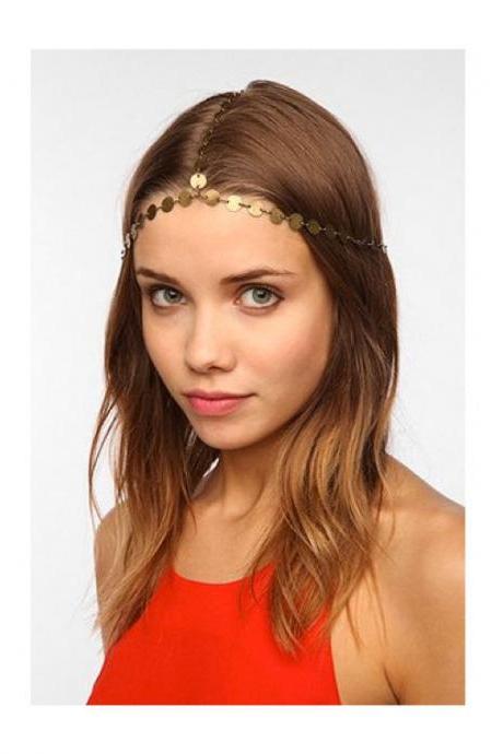 Rouelle DION Headpiece: 3 Strand Coin Headpiece