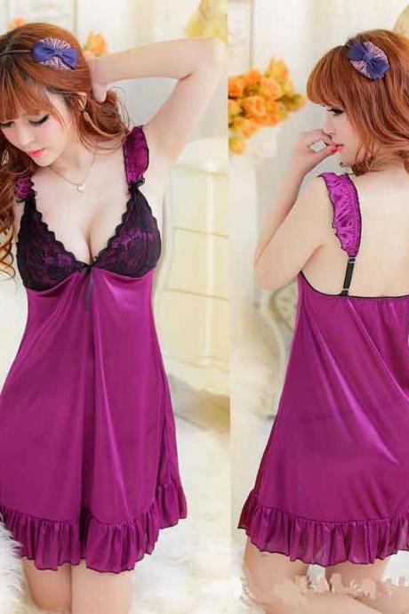 Nice Purple Women’s Charming Intimate Sexy Pajamas Sleepwear