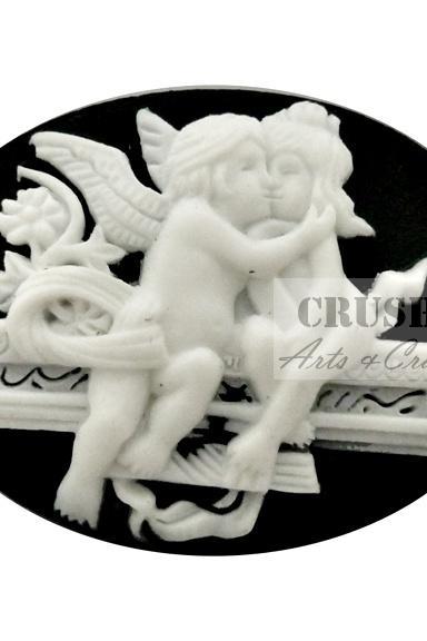 3pcs Angel Couple Kissing Wing Lover Victorian Cabochon FlatBack F1136