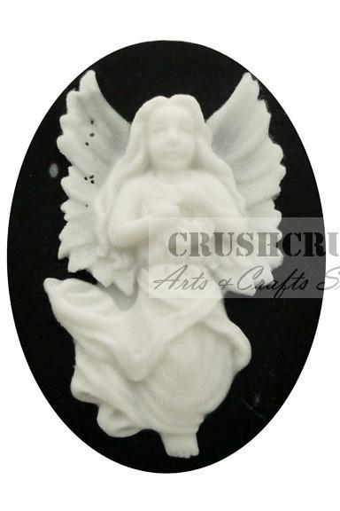 3pcs Angel Woman Wings Flowers Cameo Cabochon Flat Back Sculpture F1143
