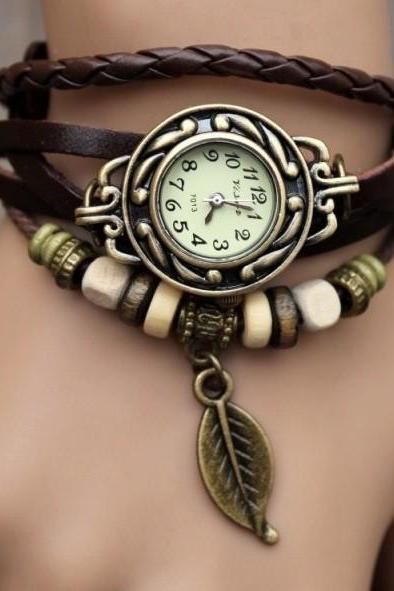 Handmade Vintage Style Leather Band Wrist Watch