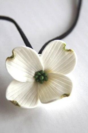 Bridesmaid Gift - White Dogwood Necklace. Made -to-Order
