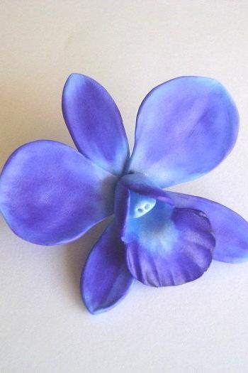 Wedding Hair Fscinator. Blue Dandrubium Orchid Hair Pin. Bridal/Bridesmaid Accessories